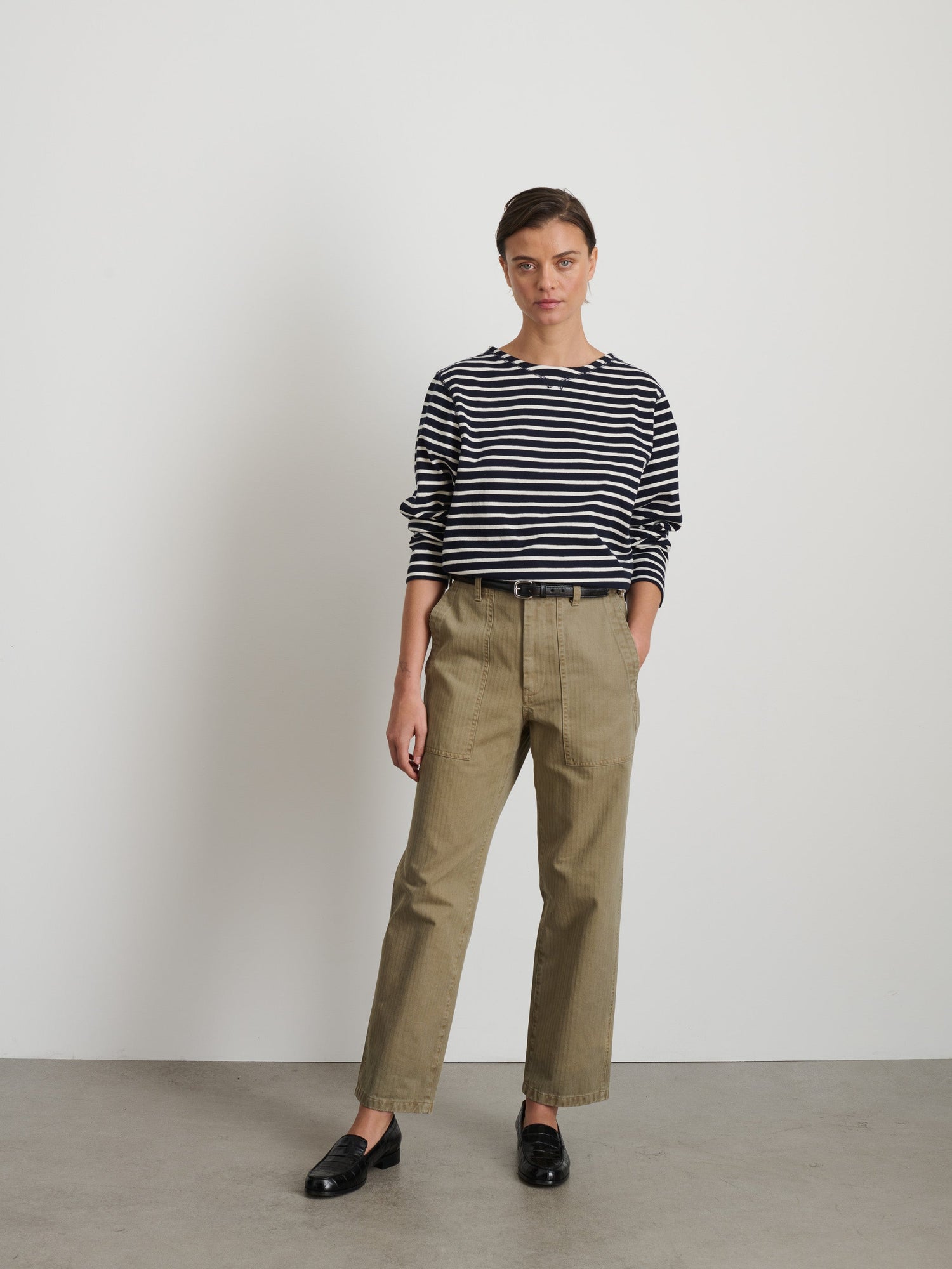 Women | Lakeside Tee | Stripe Dark Navy x Natural