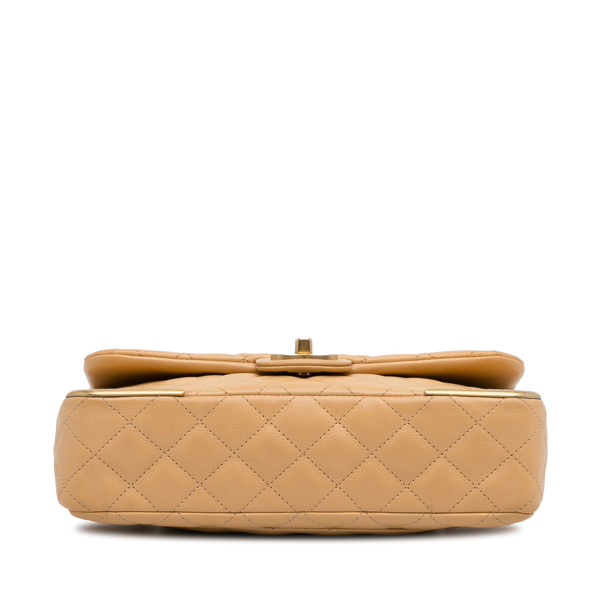 Chanel | Pre-Owned Medium Classic Lambskin Metal Edge Shoulder Bag | Yellow