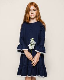 Girl's Flannel Arabella Nightgown | Navy