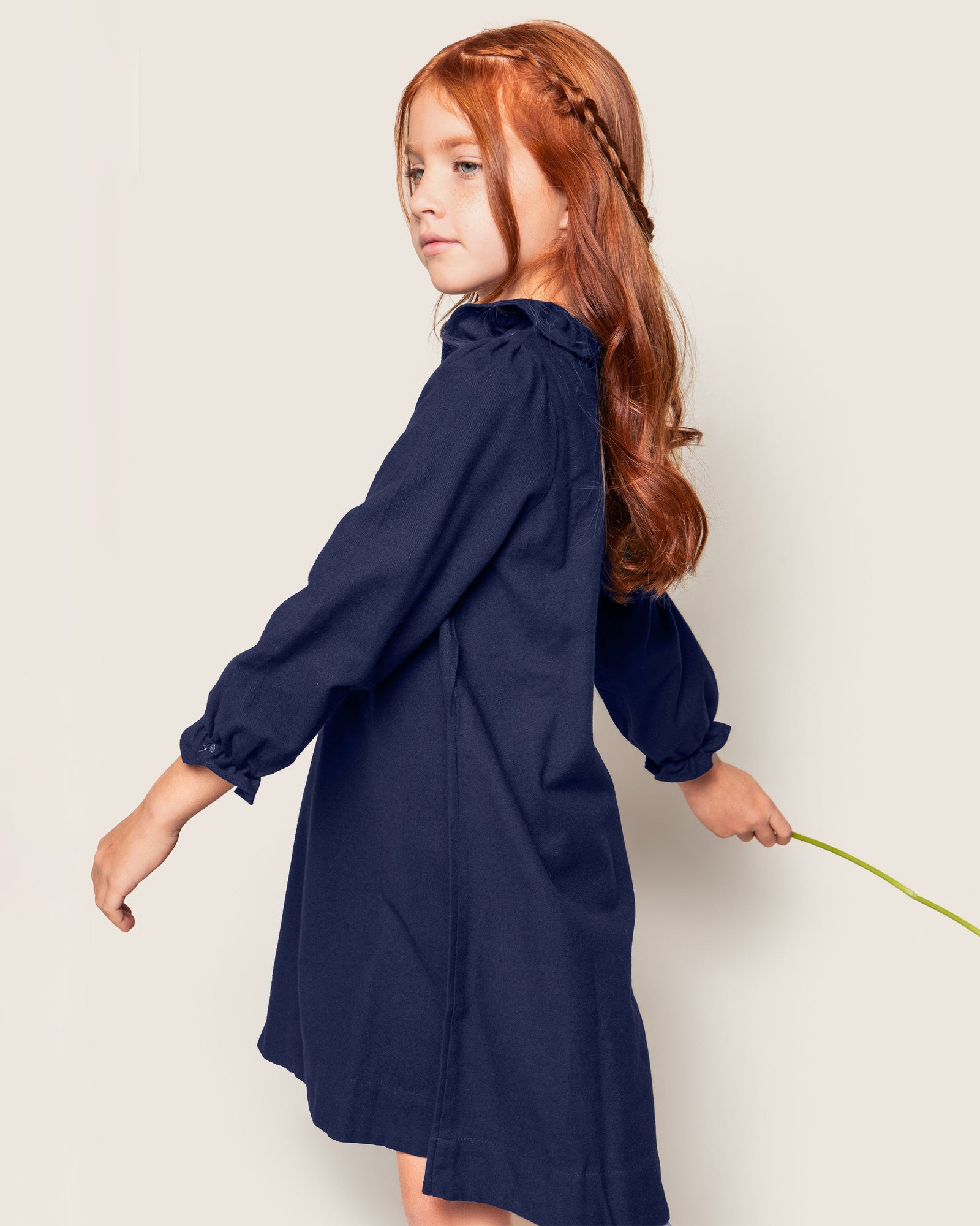 Girl's Flannel Victoria Nightgown | Navy