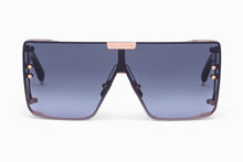 Unisex | Wonder Boy Sunglass | Rose Gold - Black - Side Lens w /PB Pattern | Dark Grey Gradient