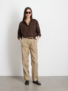 Women | Jo Shirt | Cotton Poplin Espresso