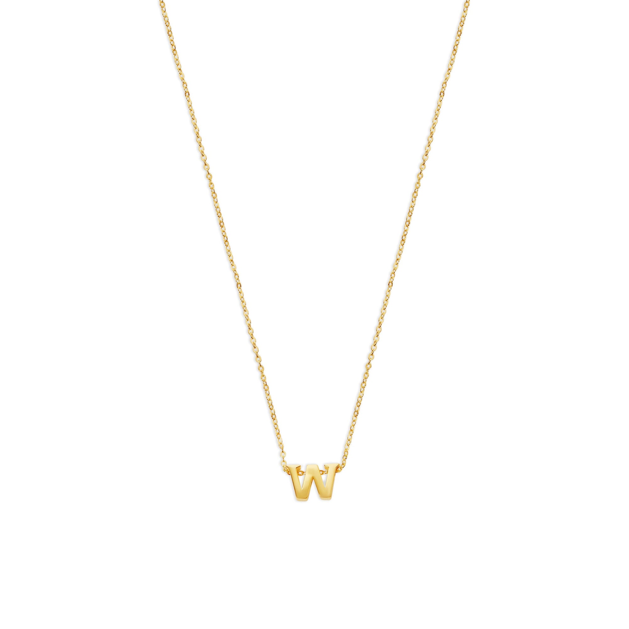 The Tiny Single Initial Block Necklace | 18KT Gold Vermeil