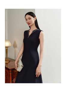 Waist-Cinched Vest Dress | Navy
