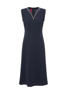 Waist-Cinched Vest Dress | Navy