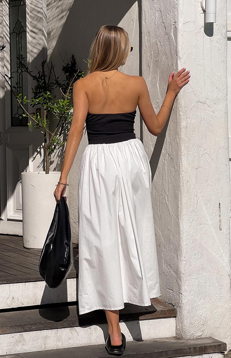 Wakerley Contrast Strapless Maxi Dress | Black