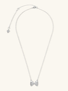 Bow Tie Pasta Necklace | Silver Rhodium Plated Brass