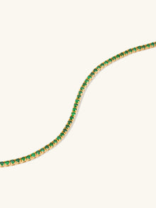 Pave Emerald Tennis Bracelet | 5A Grade Cubic Zirconia | 14K Gold Vermeil