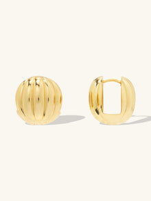 Dome Ripple 20mm Earrings | 14K Gold Plated Brass