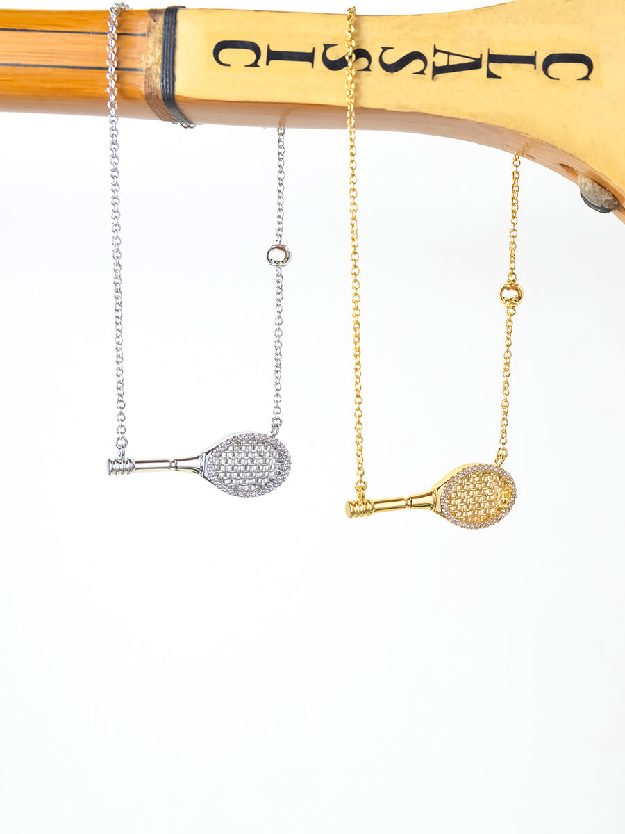 Tennis Your Way Necklace | 5A Grade Cubic Zirconia | Silver Rhodium Plated Brass