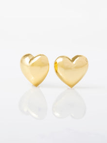 Bubble Heart Stud Earrings | 14K Gold Plated Brass