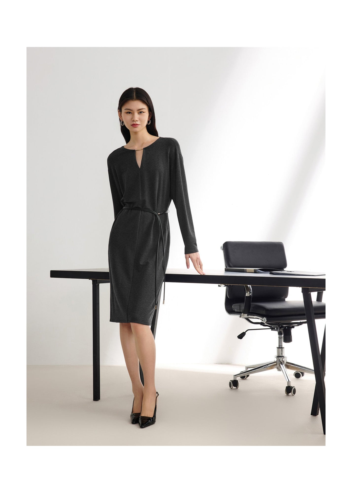 Warm Knit Dress | Gray