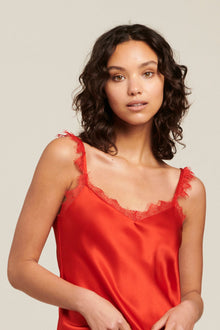 GINIA Sonata Silk Cami - Scarlet