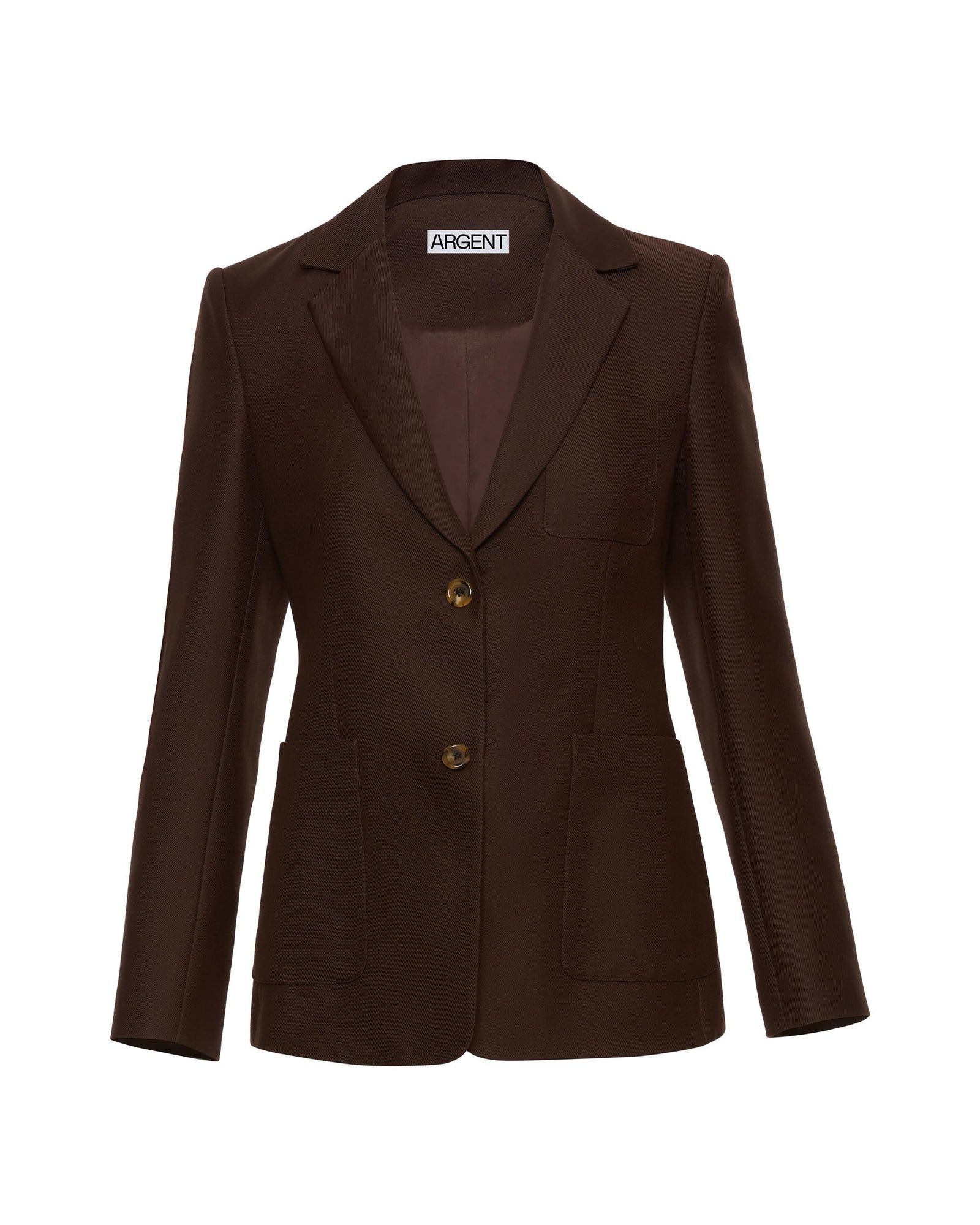 Weekend Blazer in Structured Viscose Twill | Chocolate