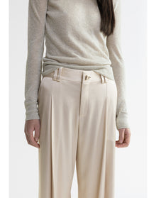 Wellen | Satin Wide-Leg Pants | Silver