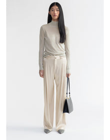 Wellen | Satin Wide-Leg Pants | Silver