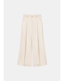 Wellen | Satin Wide-Leg Pants | Silver