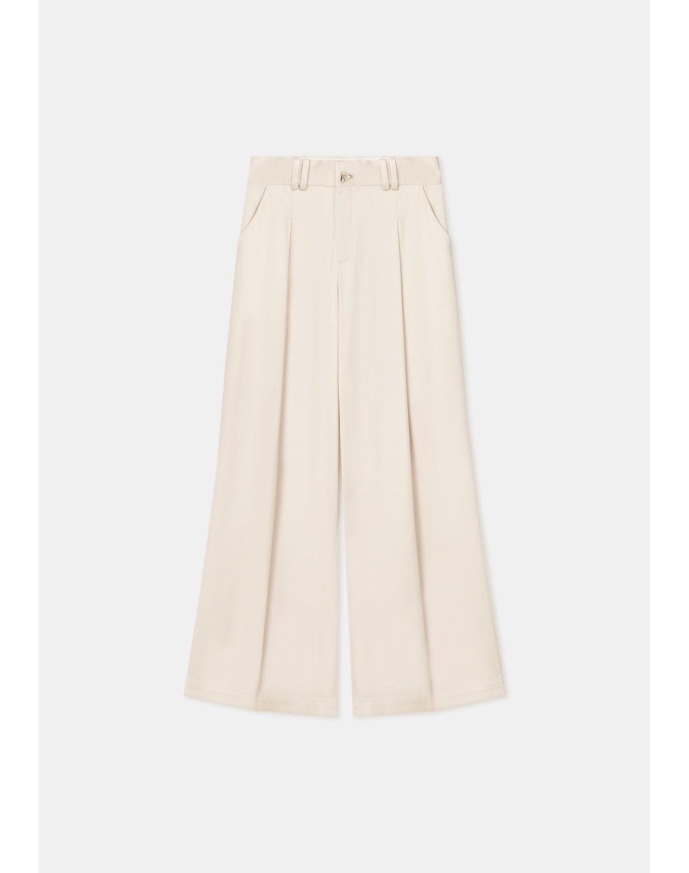 Wellen | Satin Wide-Leg Pants | Silver