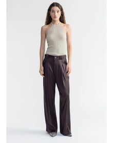 Wellen | Satin Wide-Leg Pants | Storm