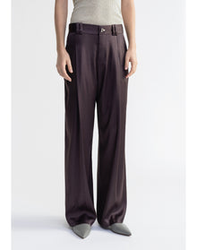 Wellen | Satin Wide-Leg Pants | Storm