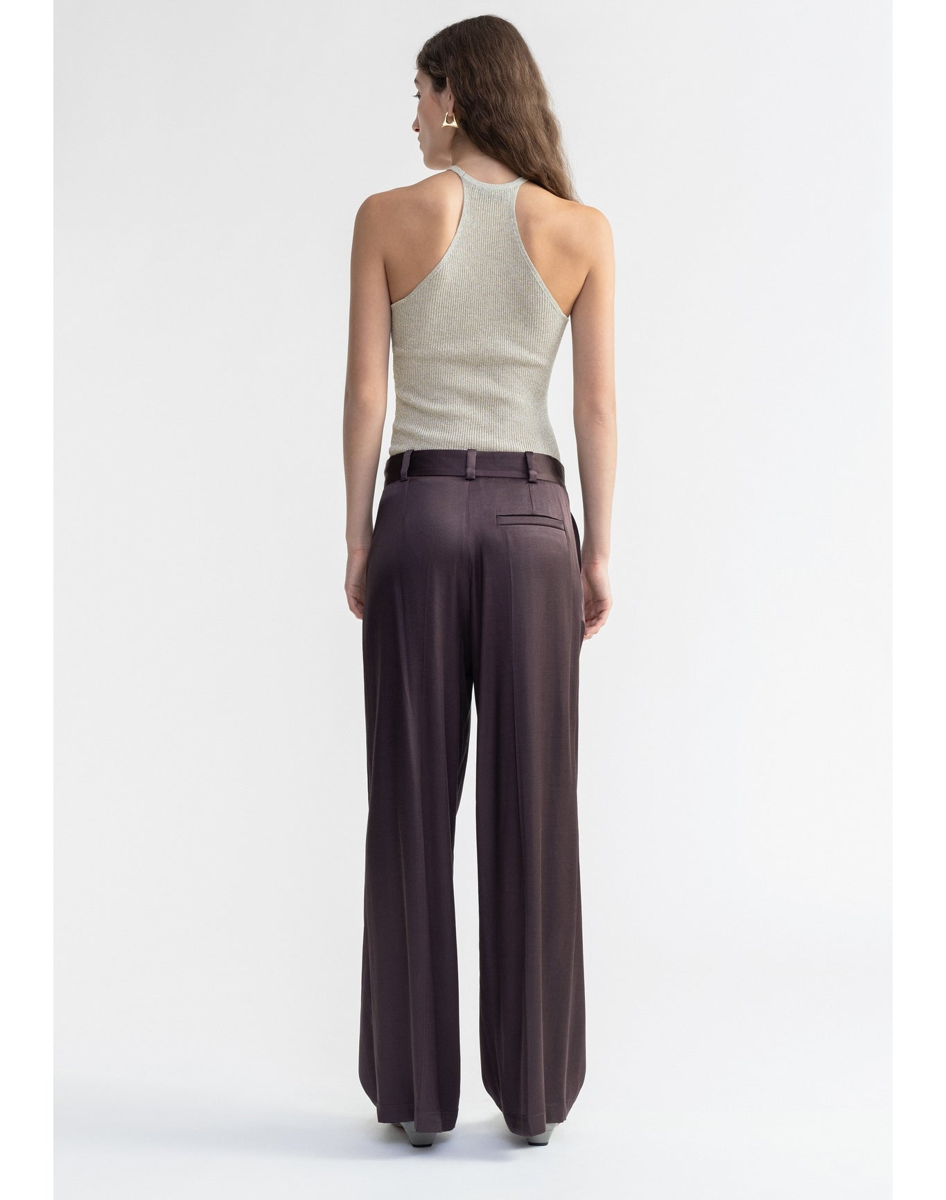 Wellen | Satin Wide-Leg Pants | Storm
