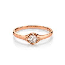 Women | White Diamond Buttercup Ring | 14k Rose Gold