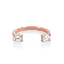 Women | White Diamond Thea Open Shank Band | 14k Rose Gold