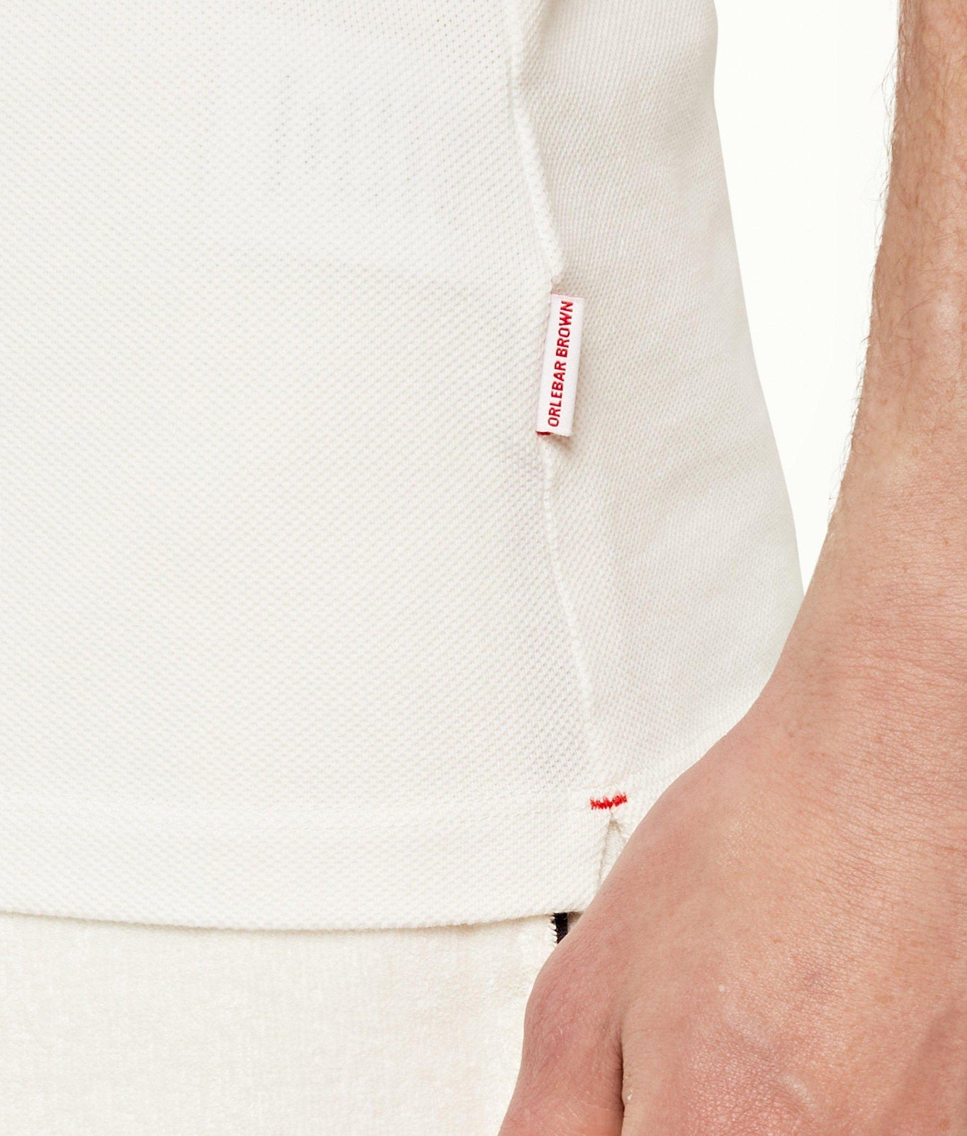 Whiteside O.B Stripe Organic Cotton Polo Shirt | White Sand