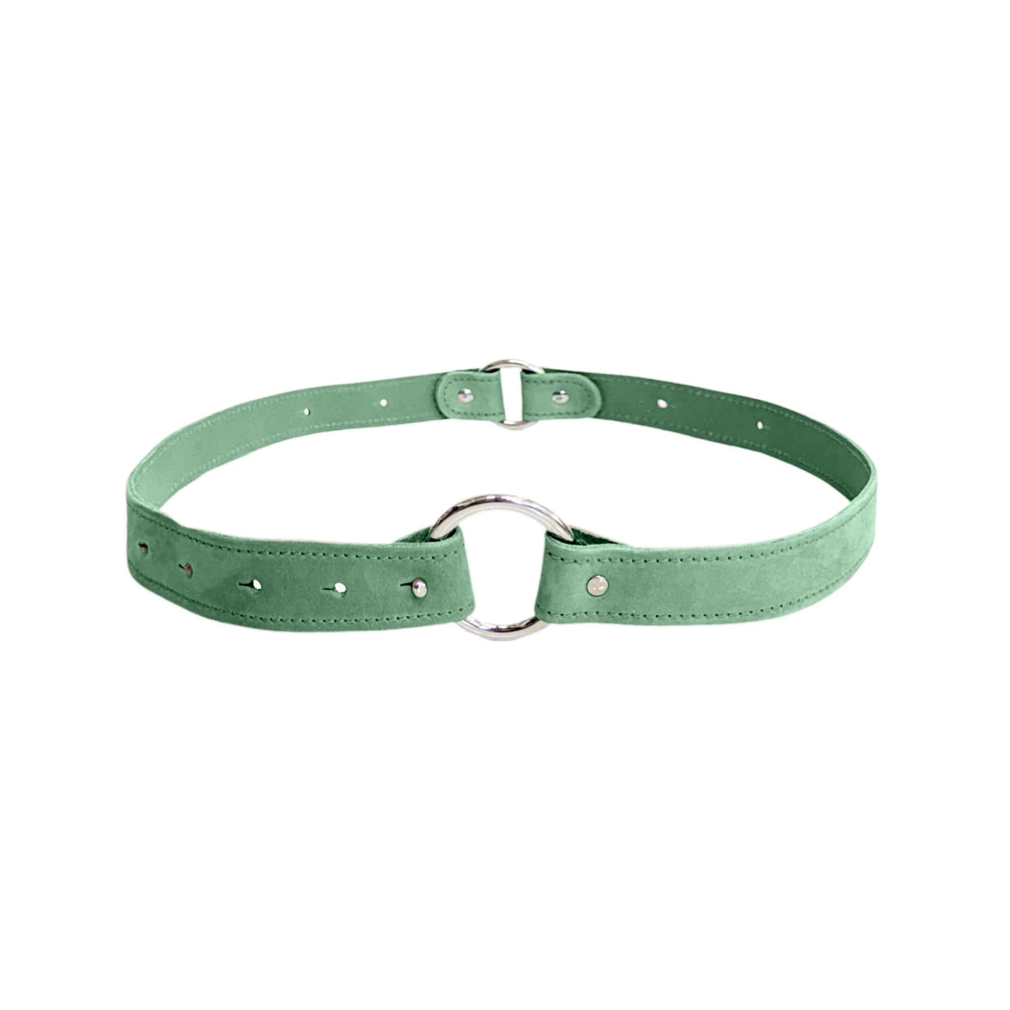 Suede Looped Leather Belt | Sage