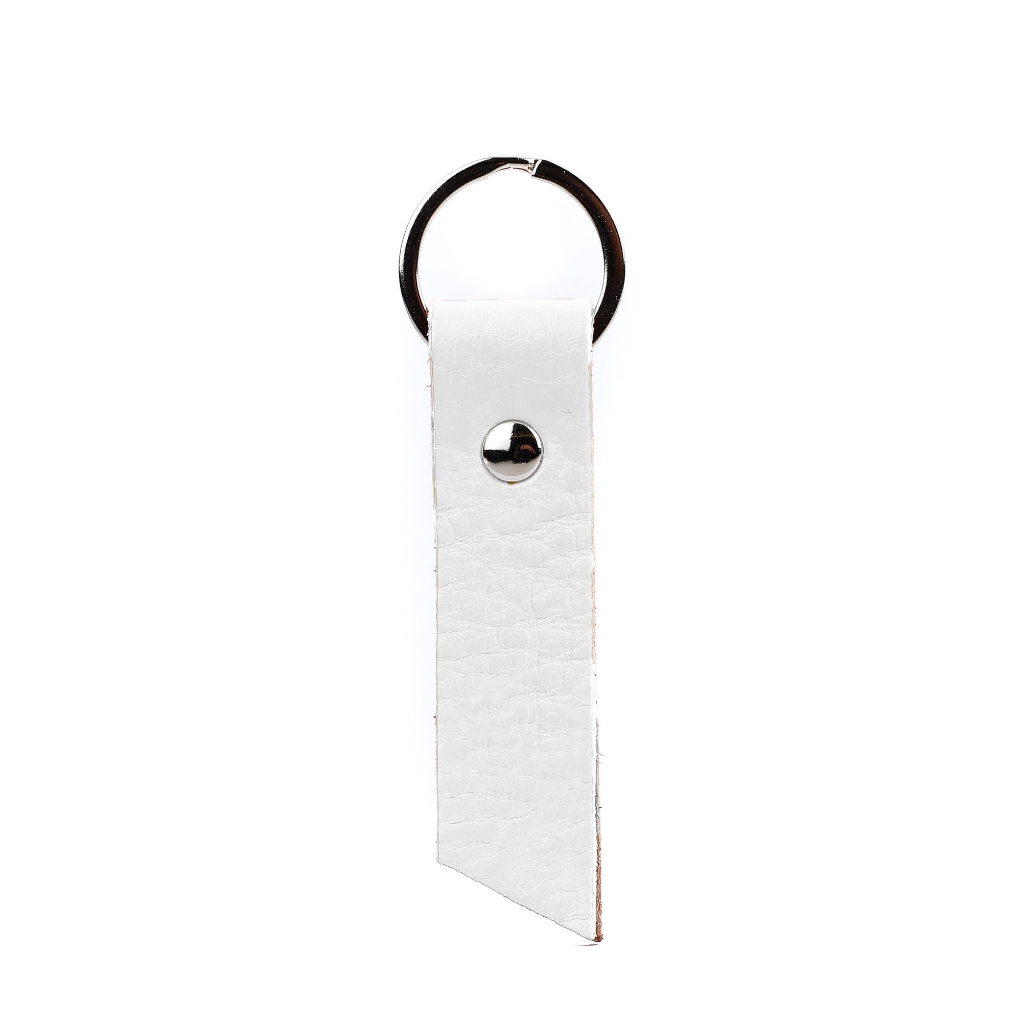 Leather Keyring | White
