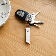 Leather Keyring | White