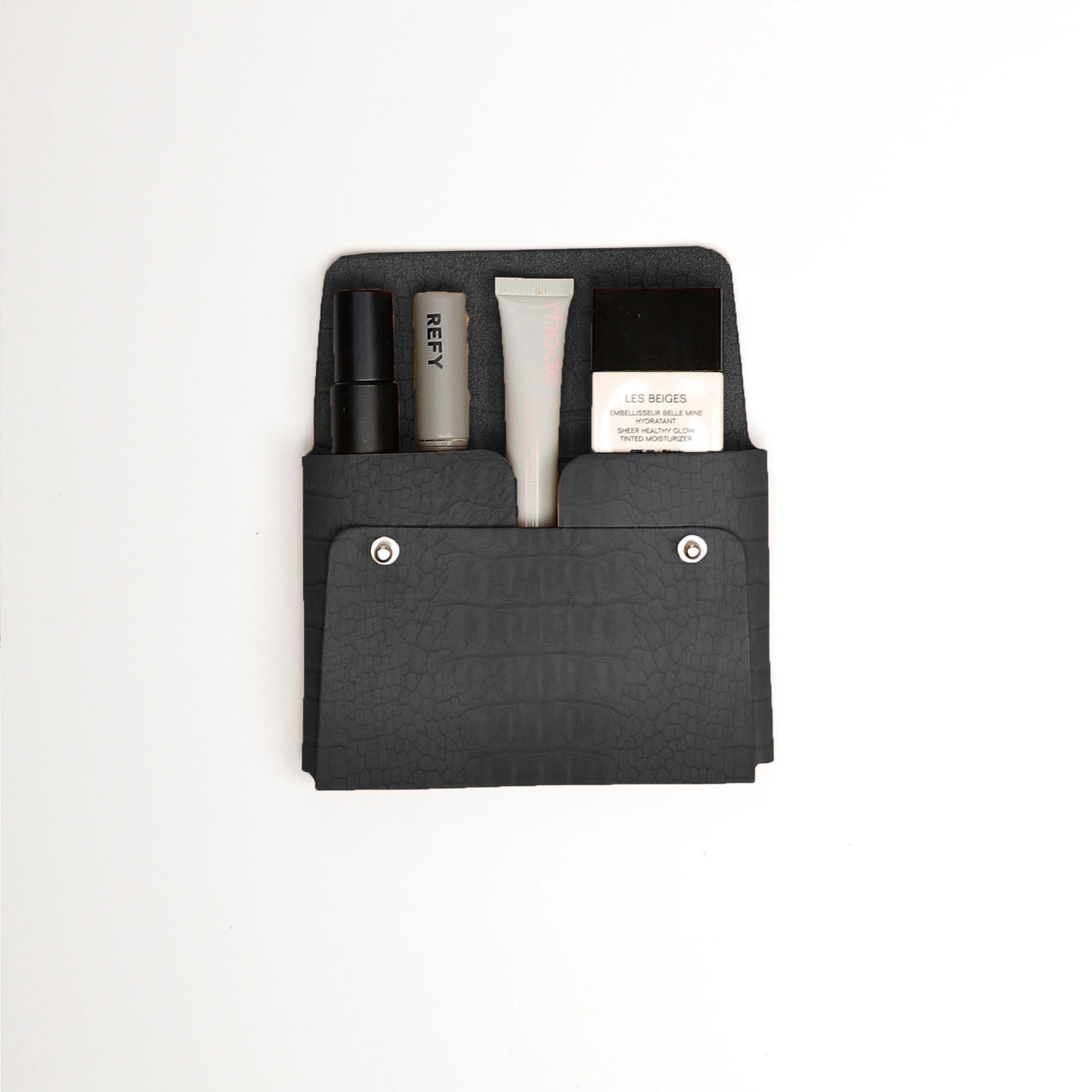 Croco Medium Pouch | Black
