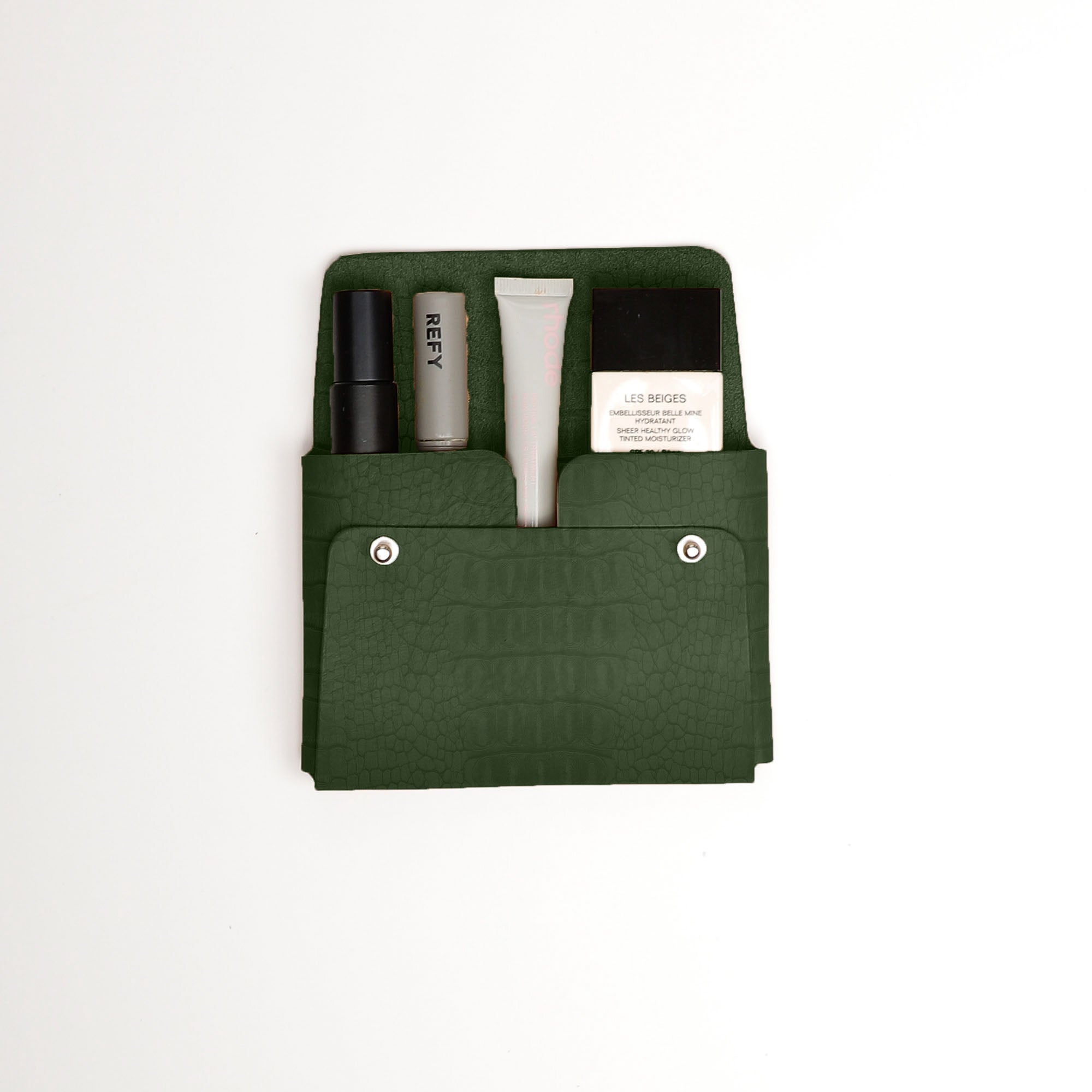 Croco Medium Pouch | Green