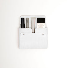 Croco Medium Pouch | White