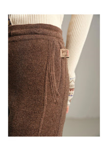 Wide-Leg Knitted Pants | Brown
