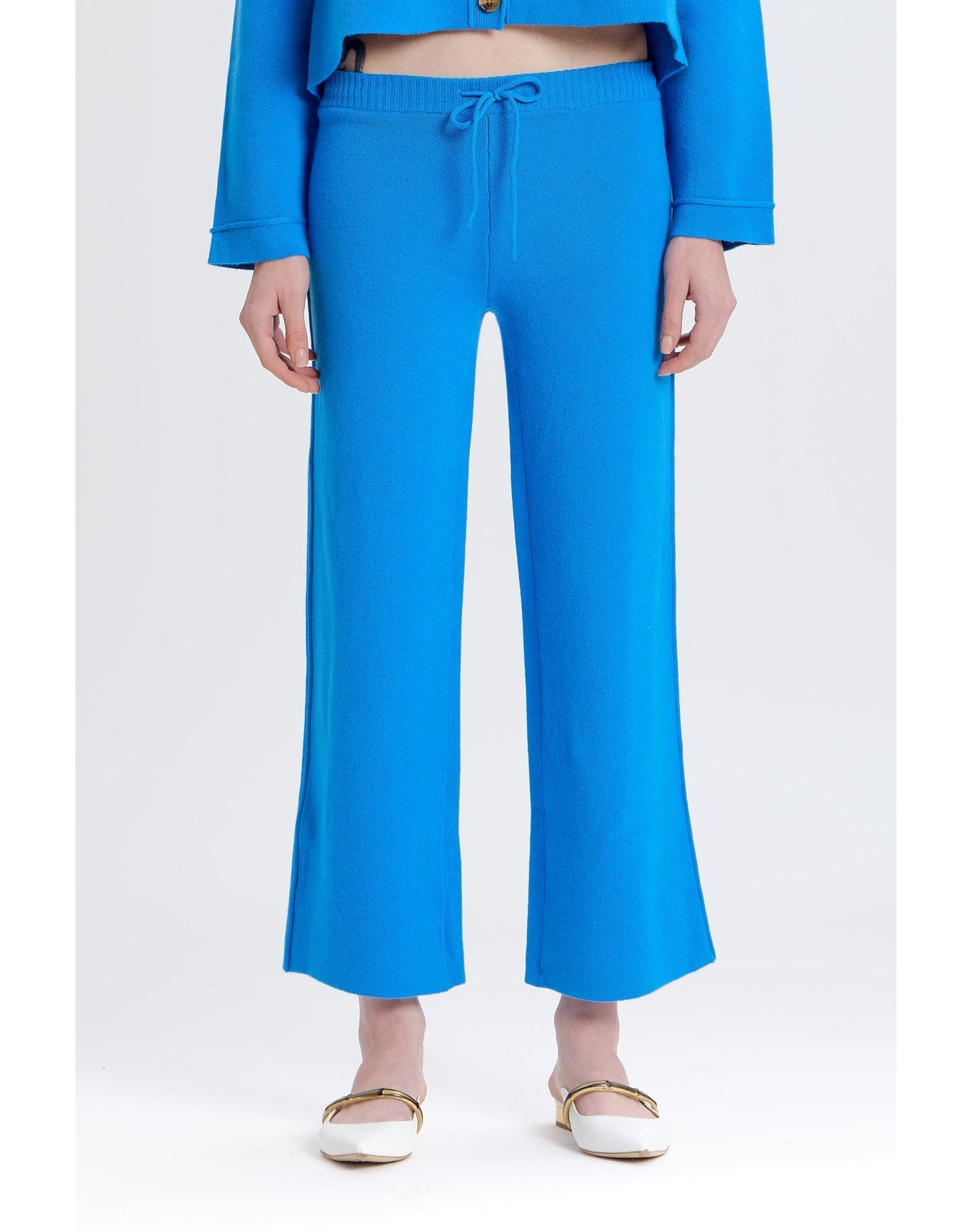 Wide Leg Sweater Pant | Cobalt