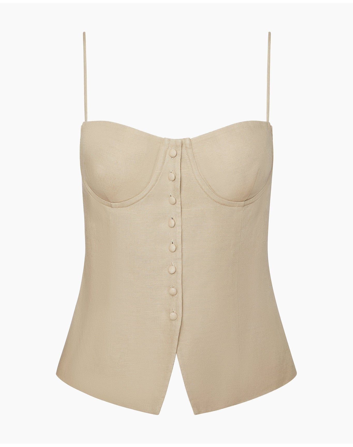 Women | Air Linen Underwire Corset Top | Jute