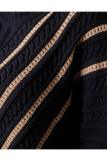 Women | Apres Chevron Sweater | Navy/Birch Stripe