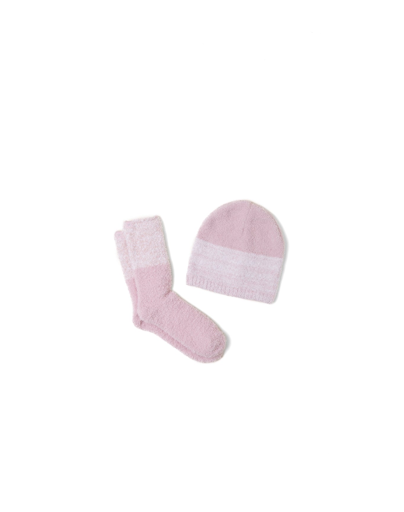 Women | Cozychic Heather Stripe Beanie And Sock Set | Dusty Rose