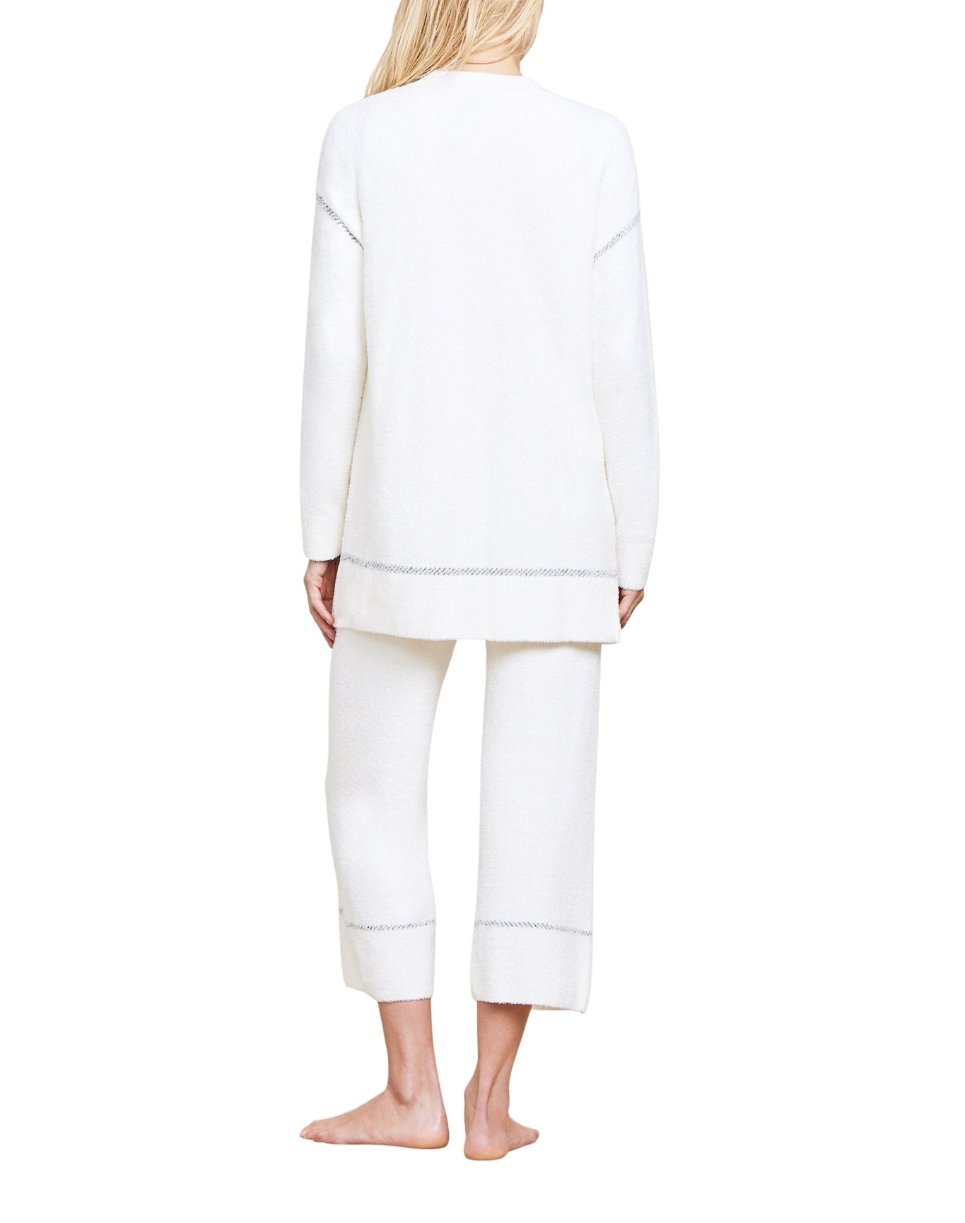 Women | Cozychic Lite Contrast Stitch Cardigan | Pearl-Carbon