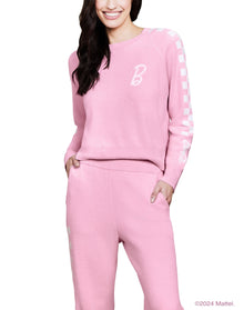 Women | Cozychic Ultra Lite Checkered Barbie Pullover | Barbie Pink