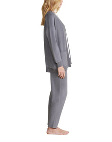 Women | MC Brushed Fleece Sweater Mix Cardigan | Coal