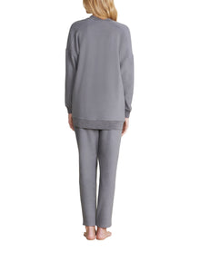 Women | MC Brushed Fleece Sweater Mix Cardigan | Coal