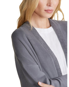 Women | MC Brushed Fleece Sweater Mix Cardigan | Coal