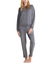 Women | MC Brushed Fleece Sweater Mix Tapered Pant | Coal