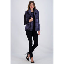 Women | Mink Vest | Blue Gray Cross