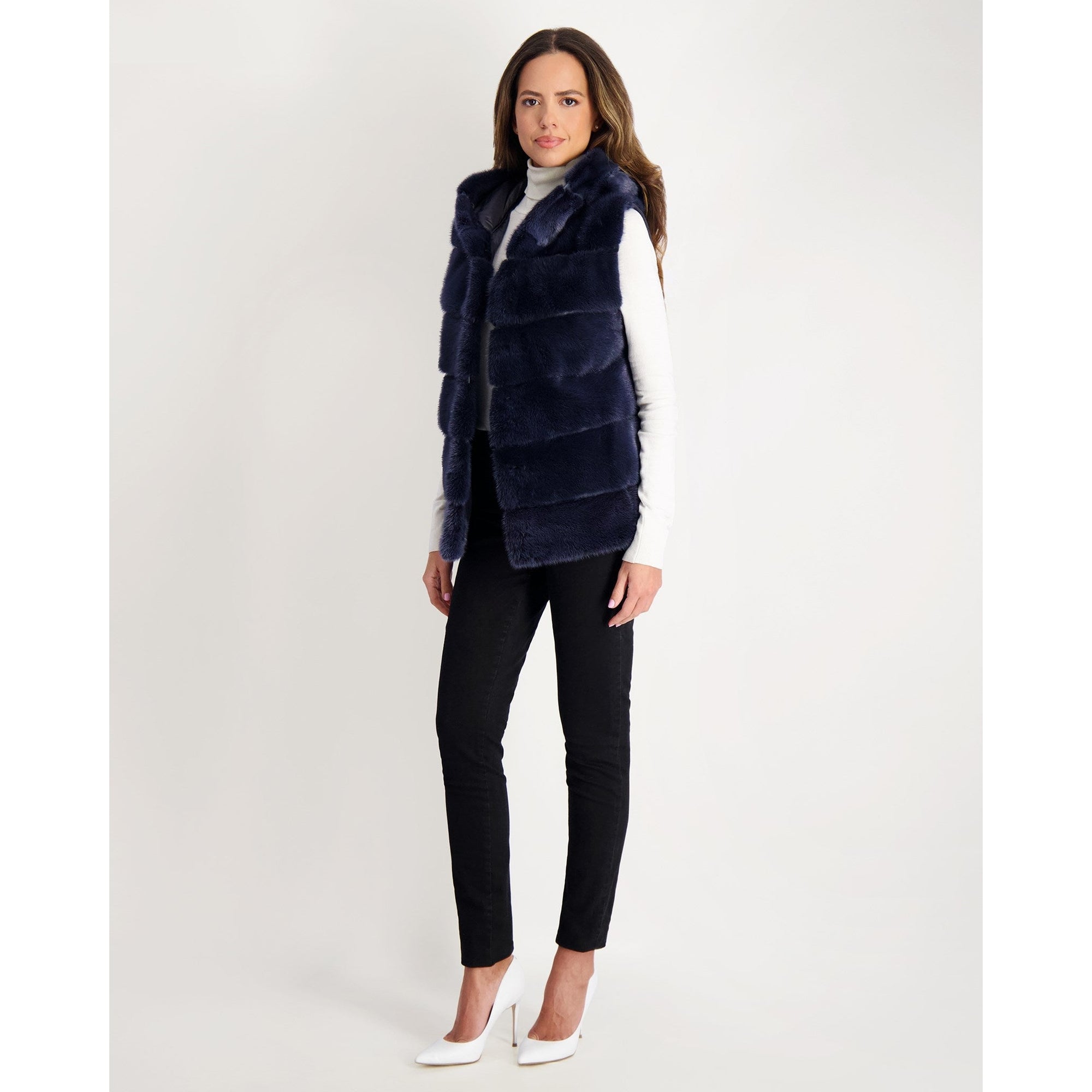 Women | Mink Vest | Blue Jean