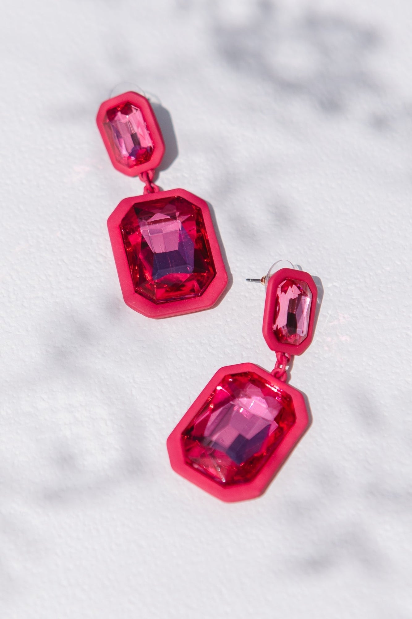 Women | Pink Jewel Earrings | Pink