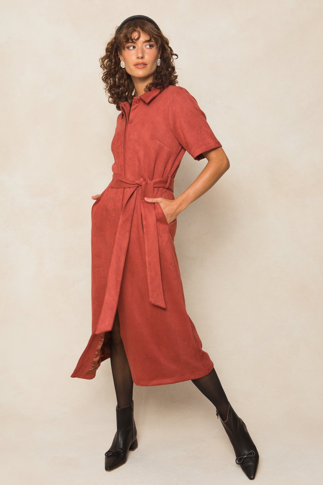 Women | Rory Suede Dress | Red