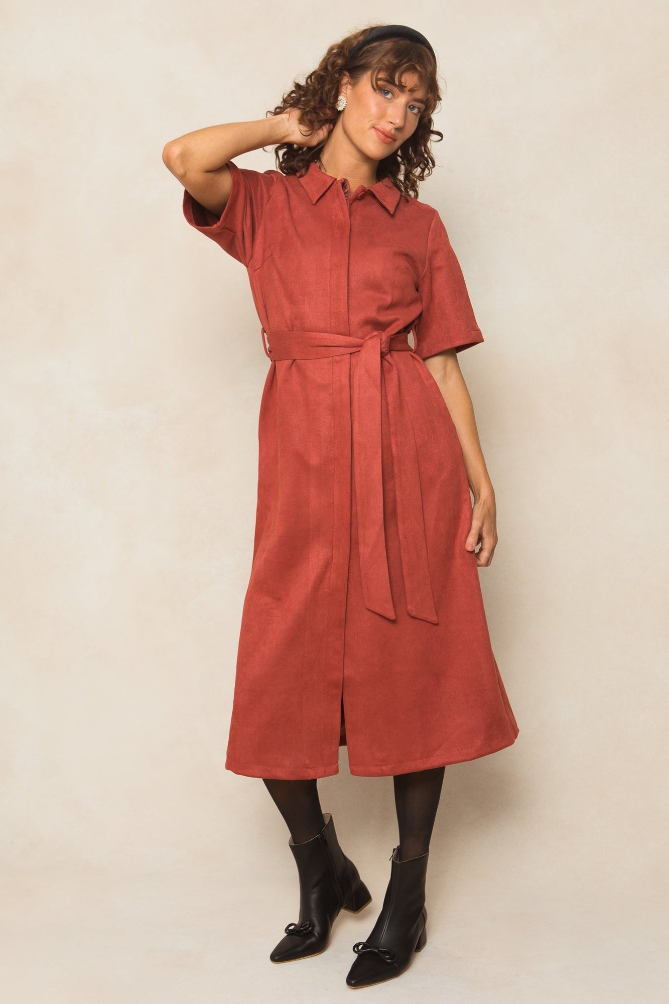 Women | Rory Suede Dress | Red